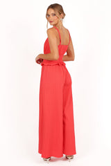 Camry Jumpsuit - Coral Red