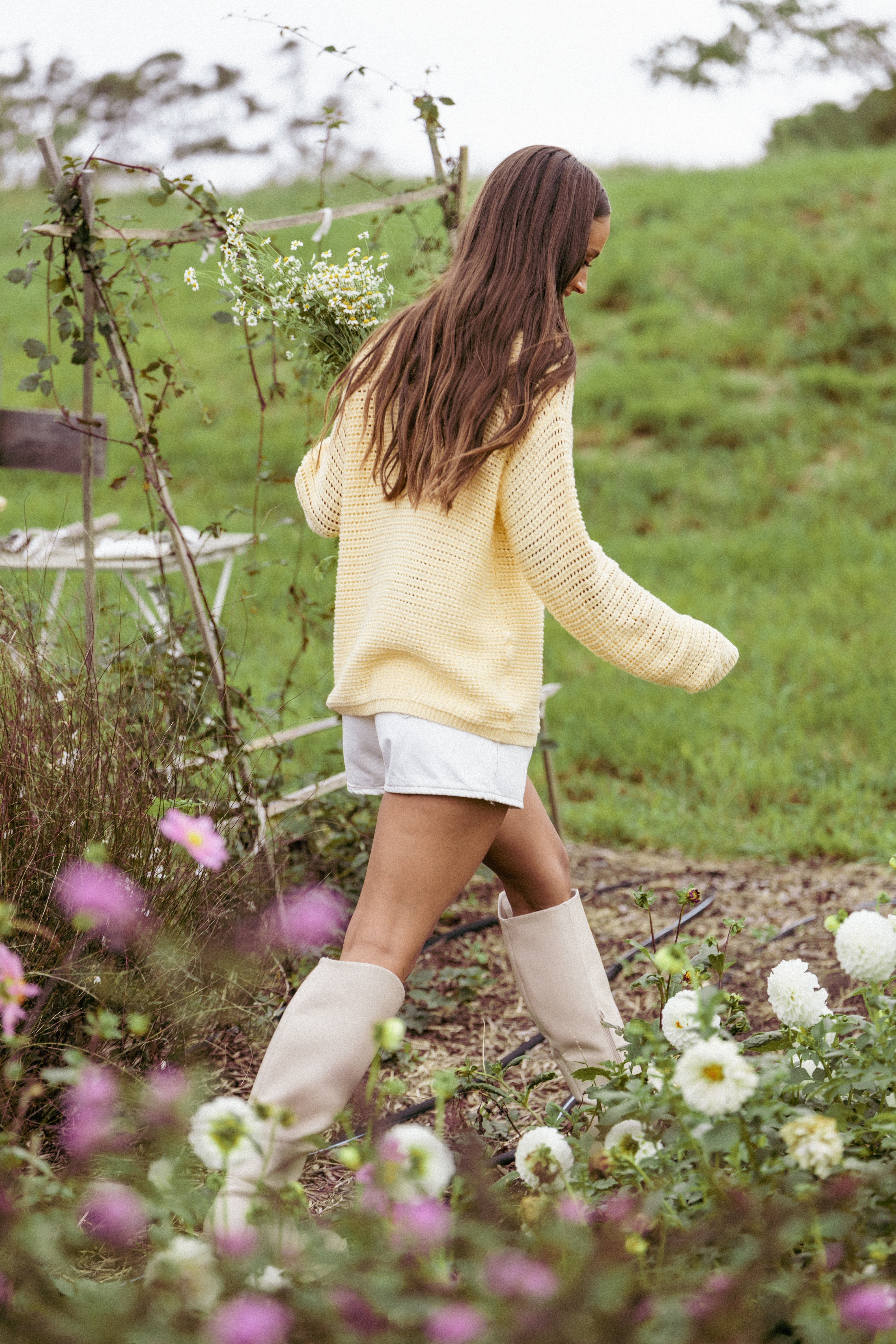 Carrie Button Front Cardigan - Yellow