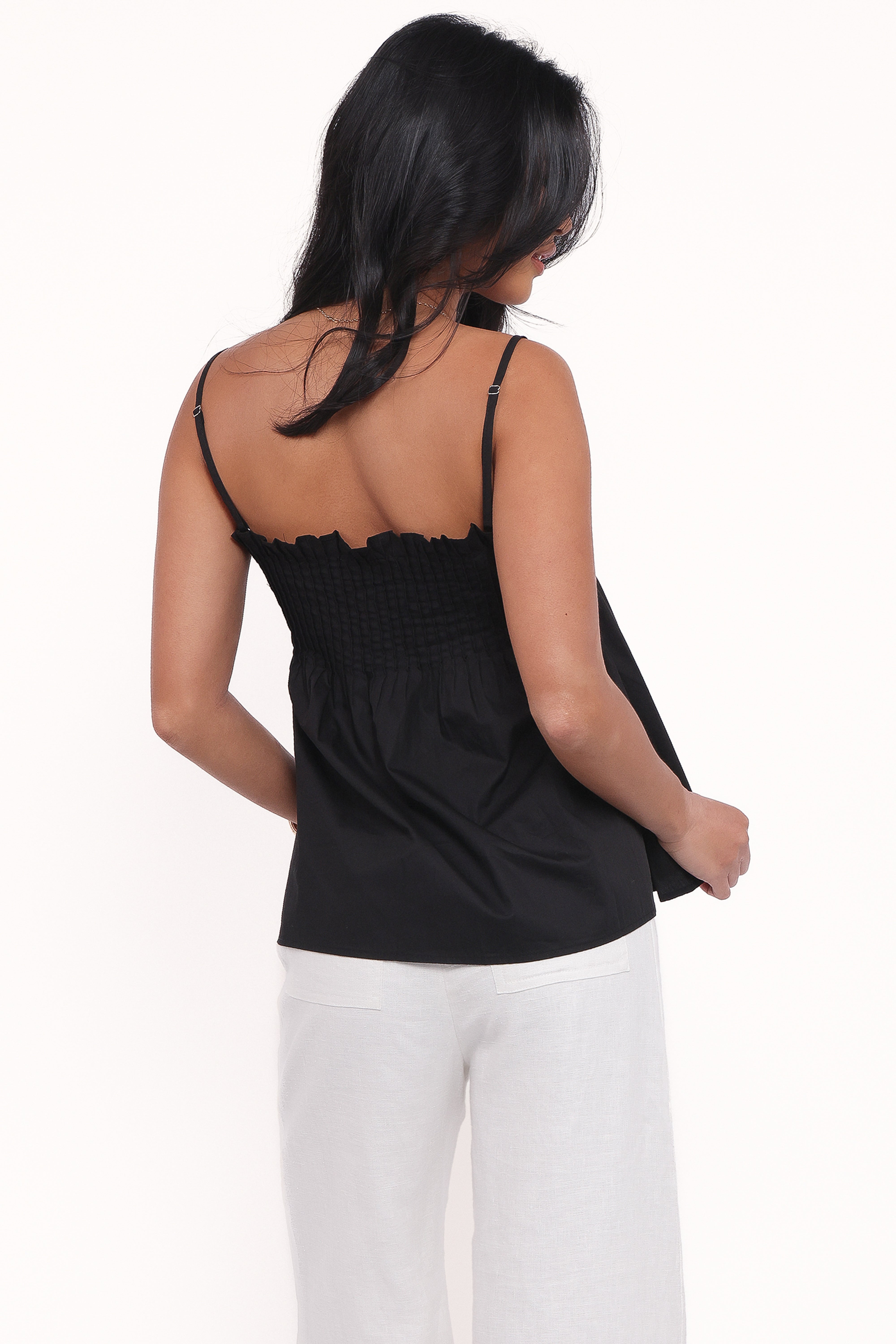 Carson Pleated Top - Black