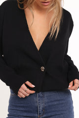 Caterina Button Cardigan - Black