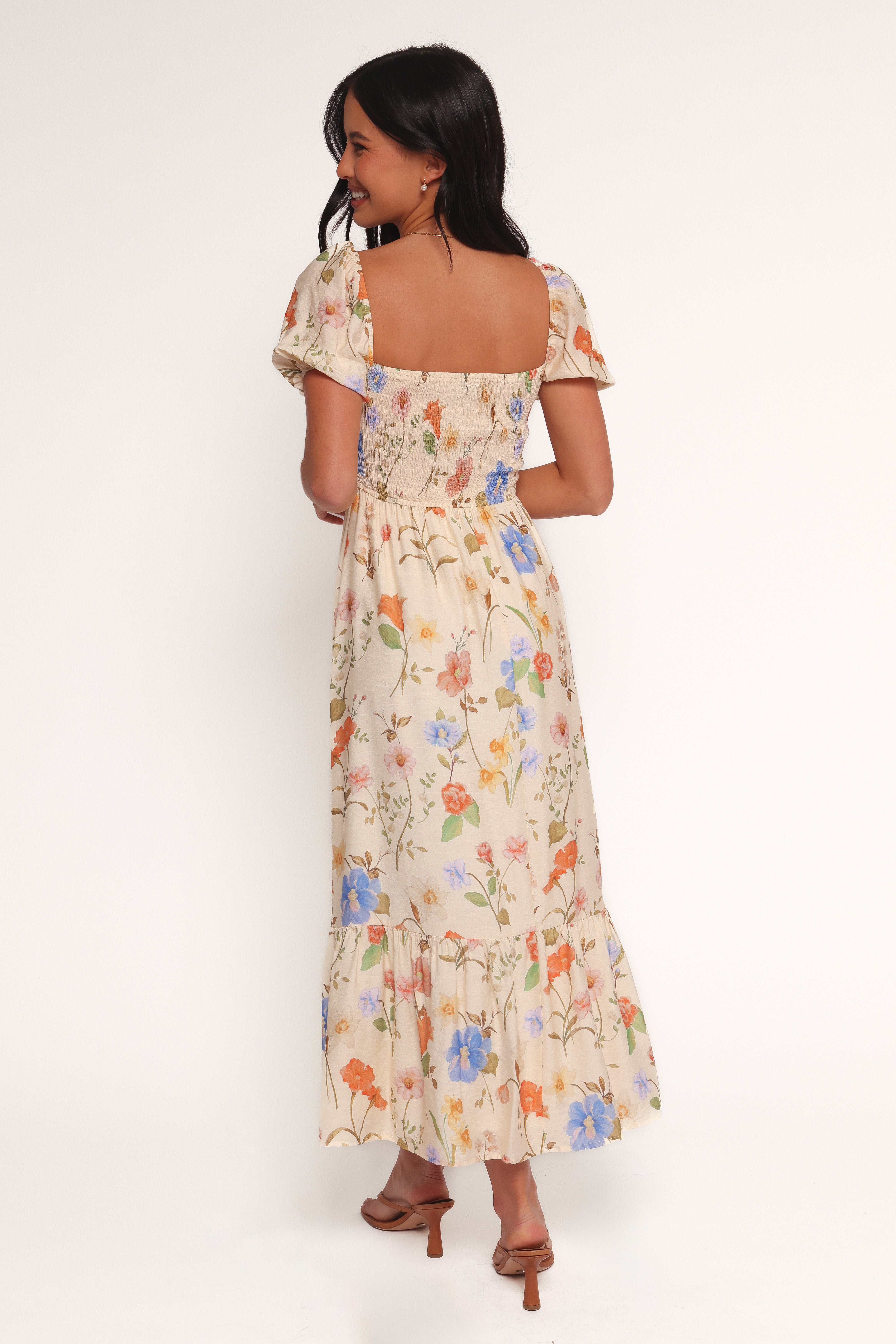 Cecelia Puff Sleeve Maxi Dress - Floral