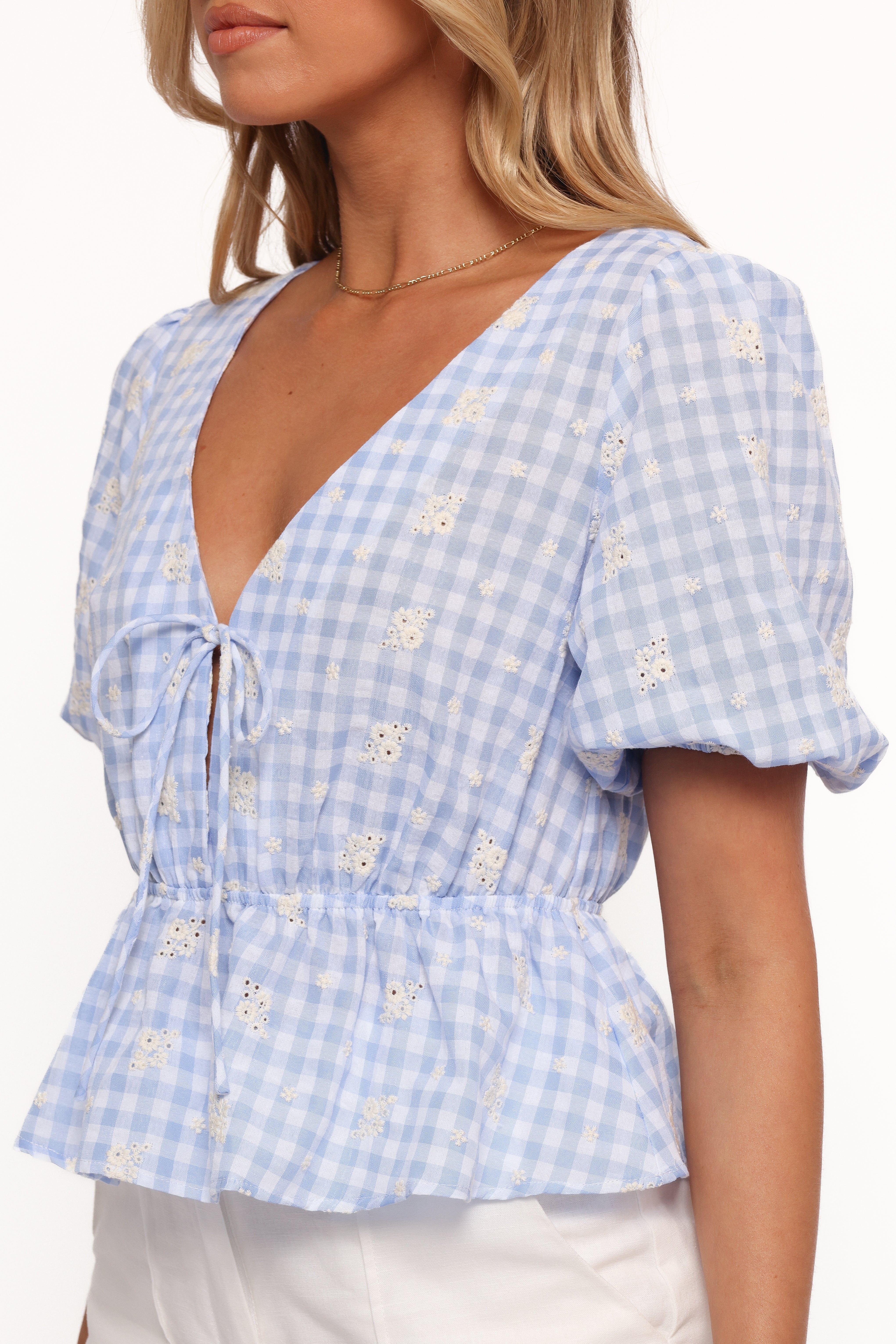 Cecelia Top - Blue Gingham
