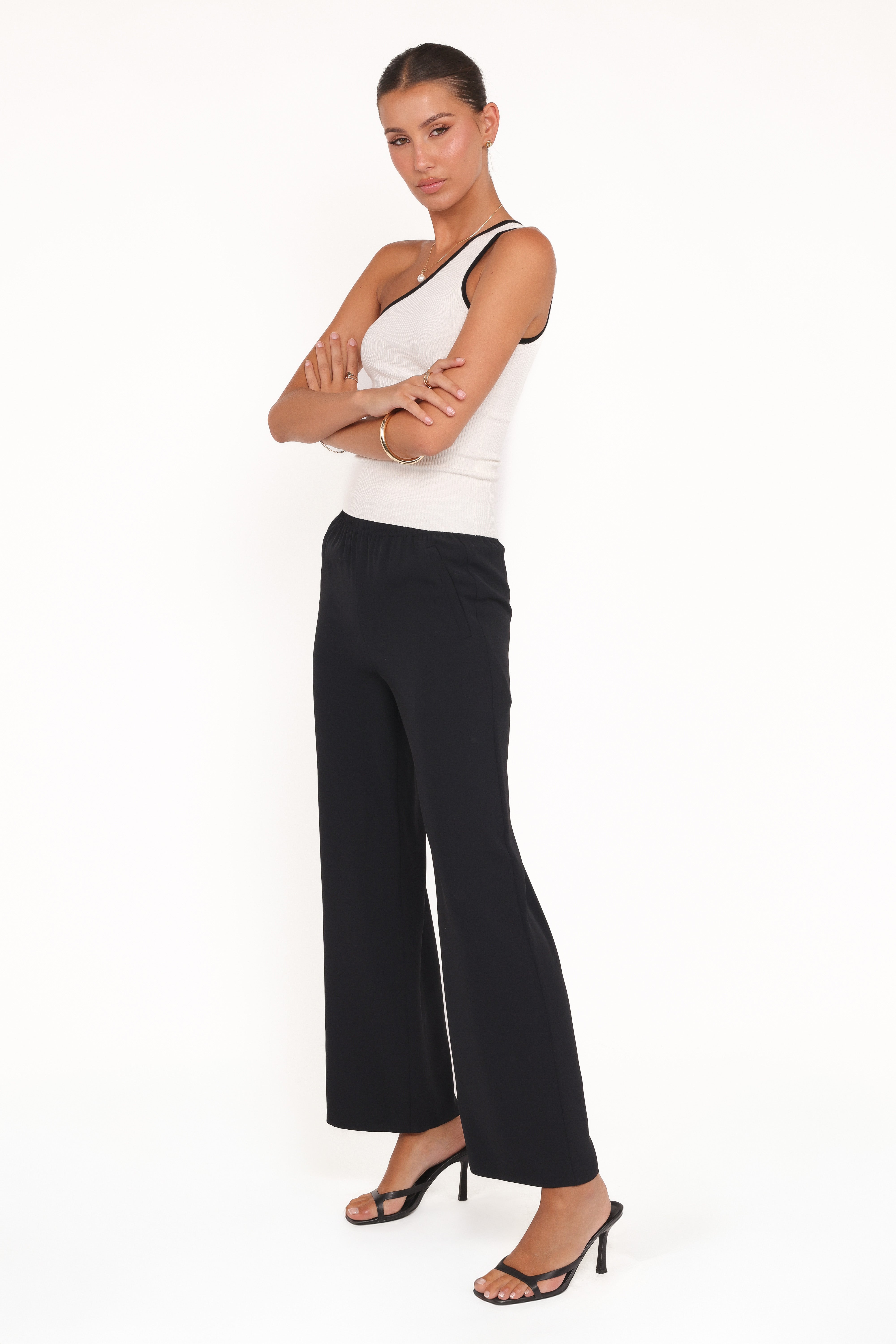 Clark Crepe Wide Leg Pant - Black