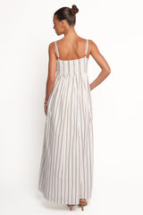 Corfu Midi Dress - Blue Stripe
