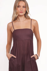 Delfina Jumpsuit - Brown Palm