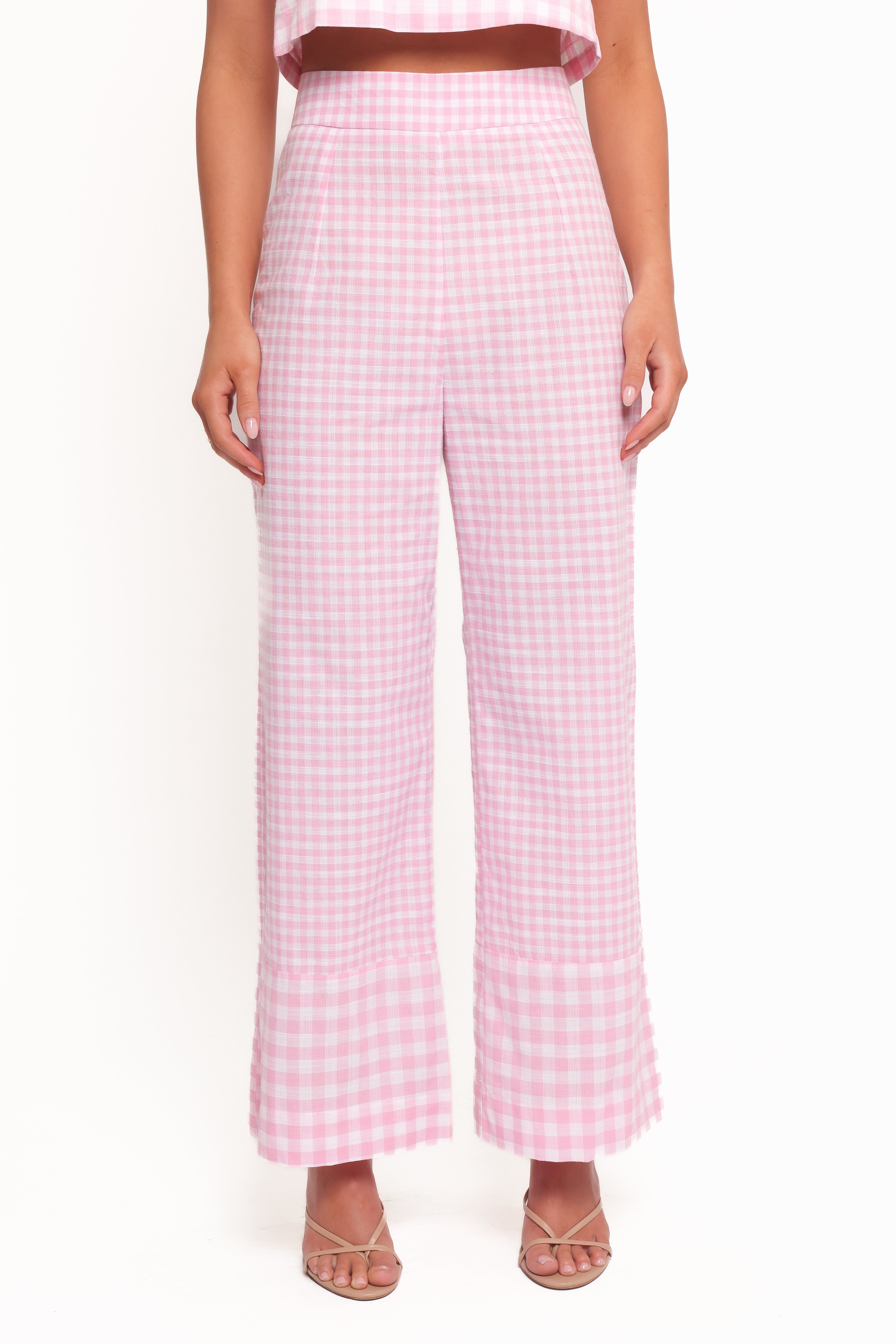 Devlin Cotton Pant - Pink Gingham
