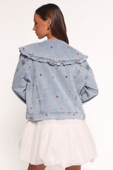 Ditsy Flower Denim Jacket - Medium Denim