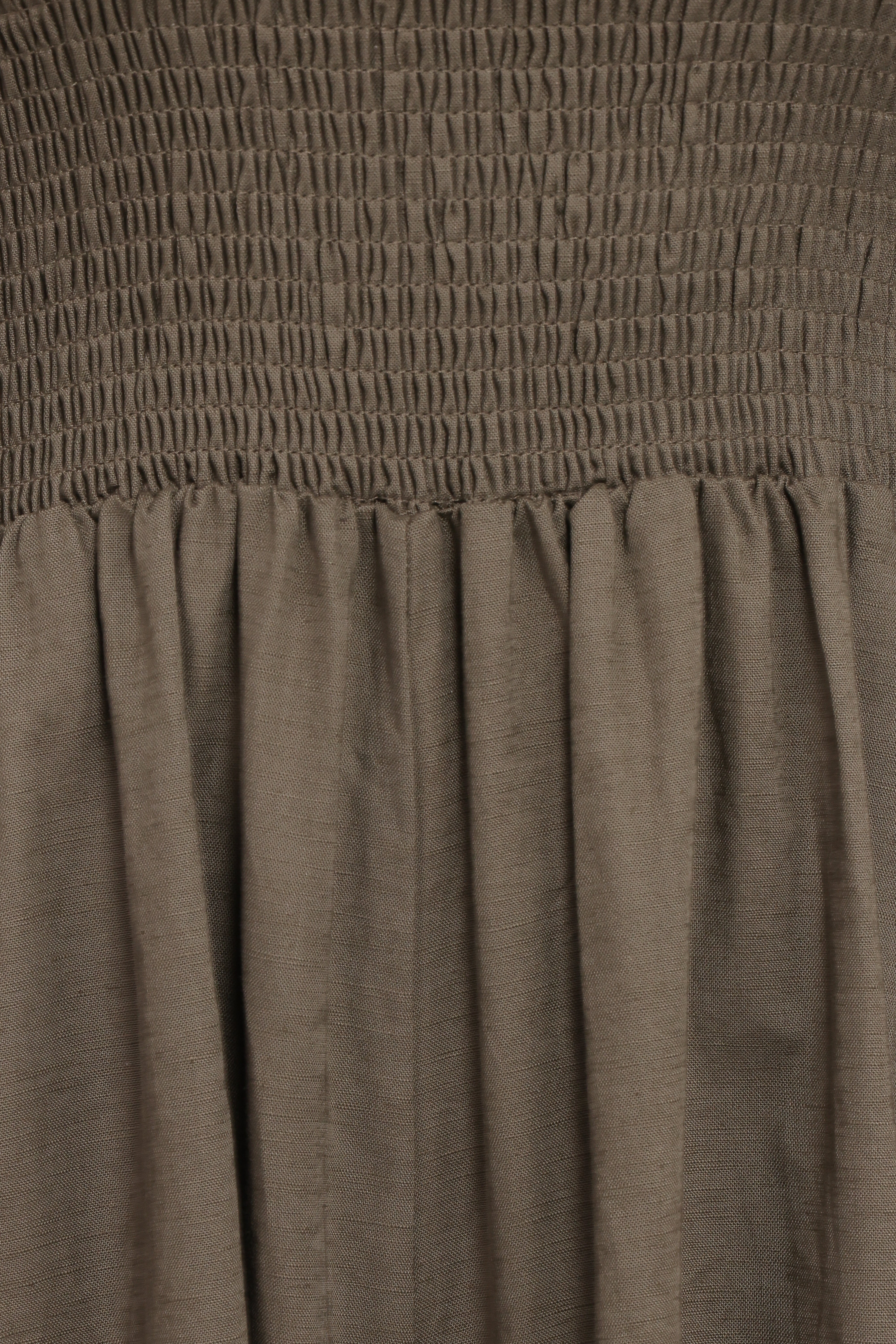 Domenica Shirred Long Sleeve Jumpsuit - Olive