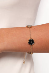 Dorothea Flower Necklace/Bracelet Set - Gold