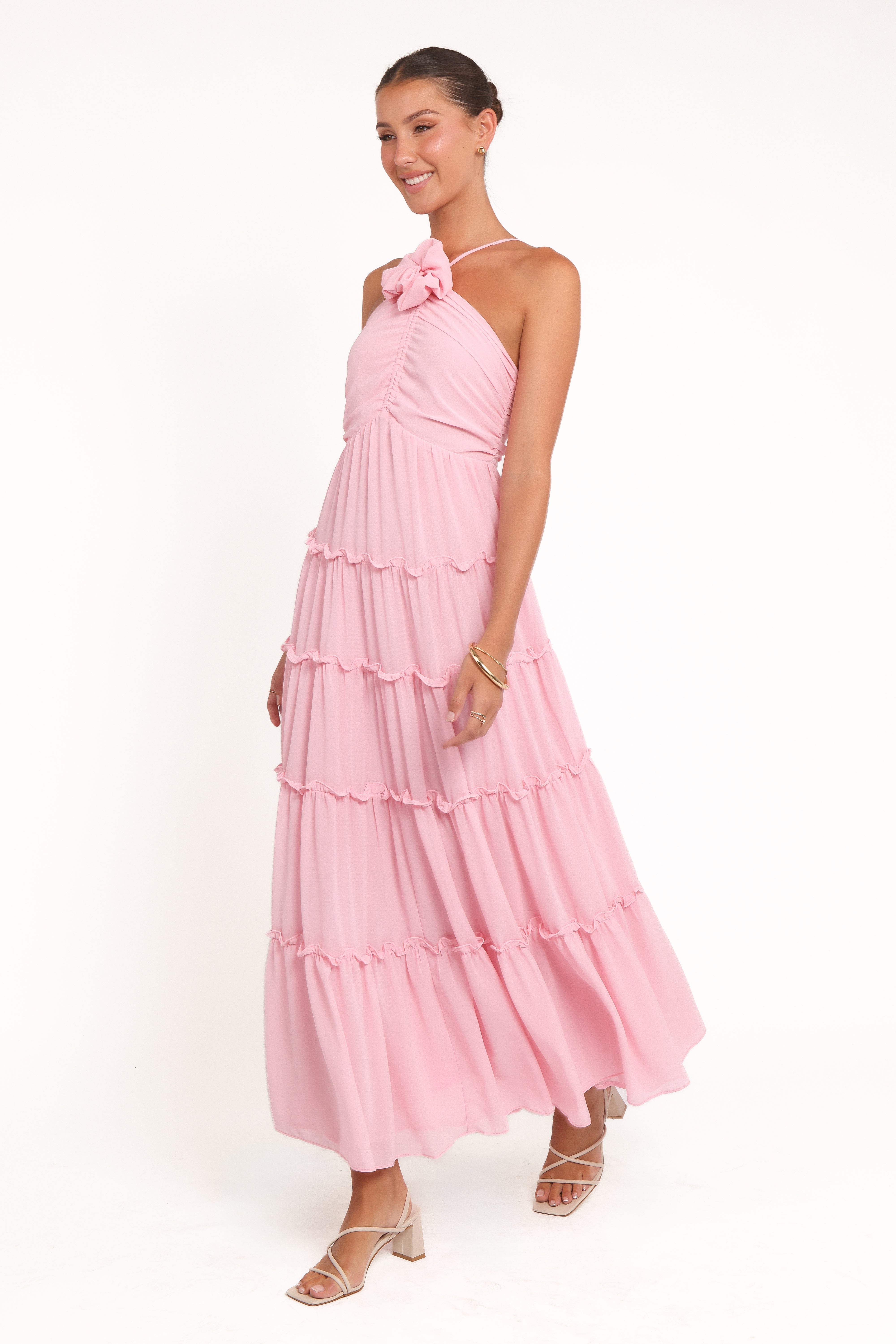 Dottie Halterneck Maxi Dress - Pink
