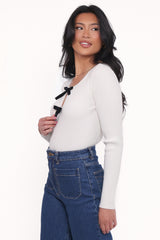Elba Knit Top - White