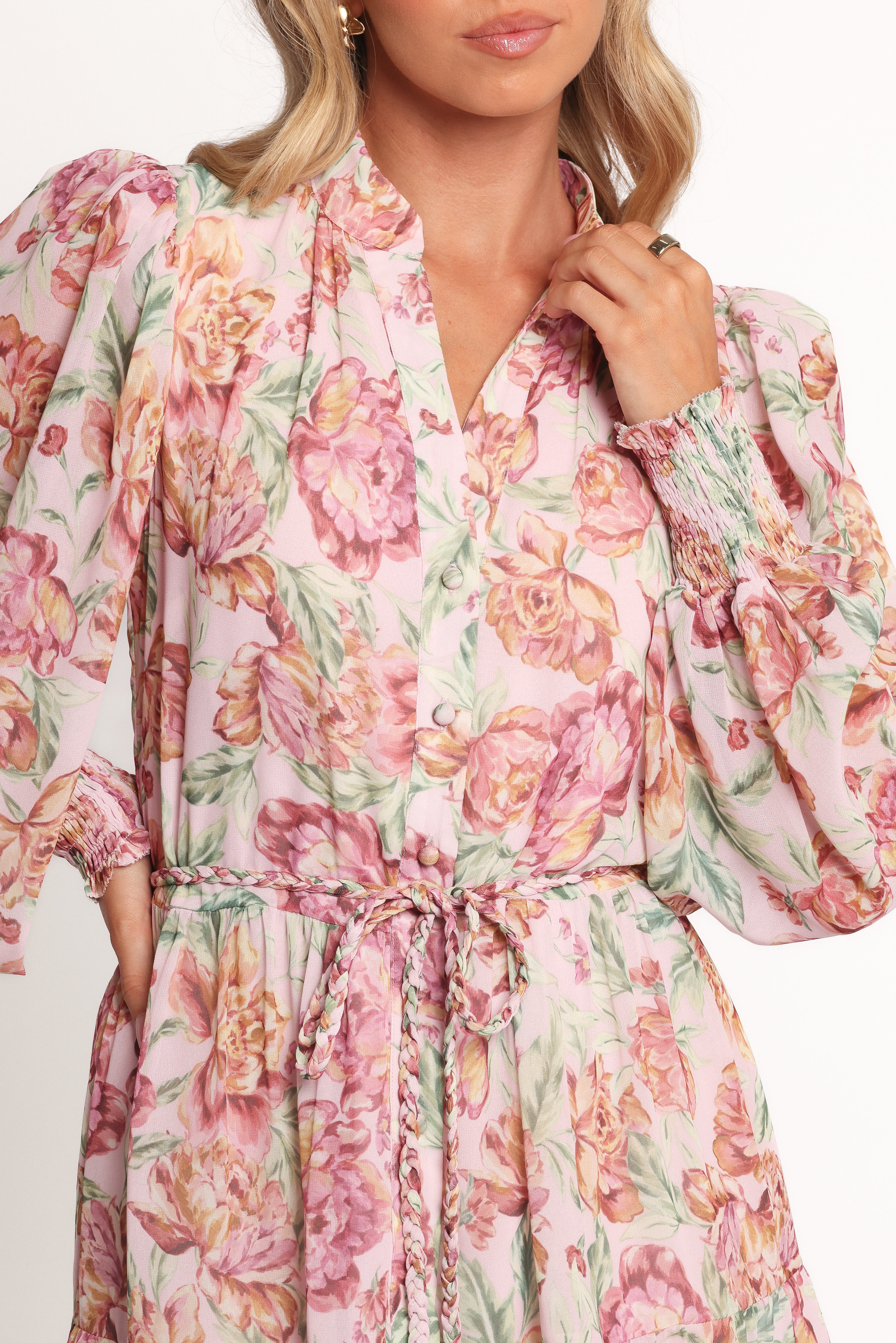 Elba Long Sleeve Mini Dress - Veiled Floral