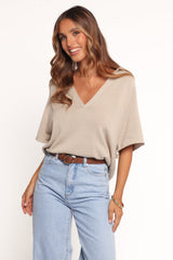 Eldora Knitted Top - Oatmeal