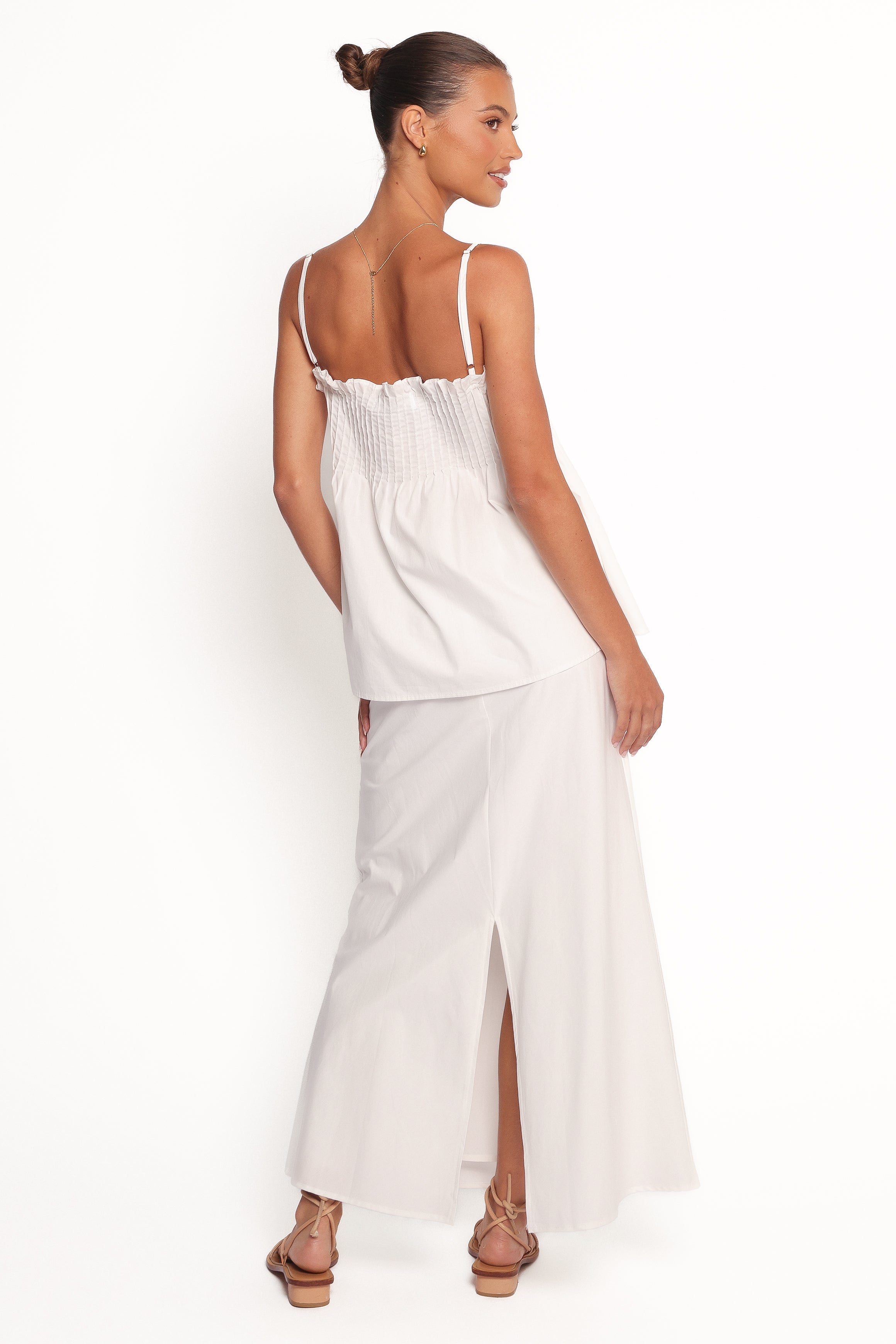 Elena Cotton Maxi Skirt - White
