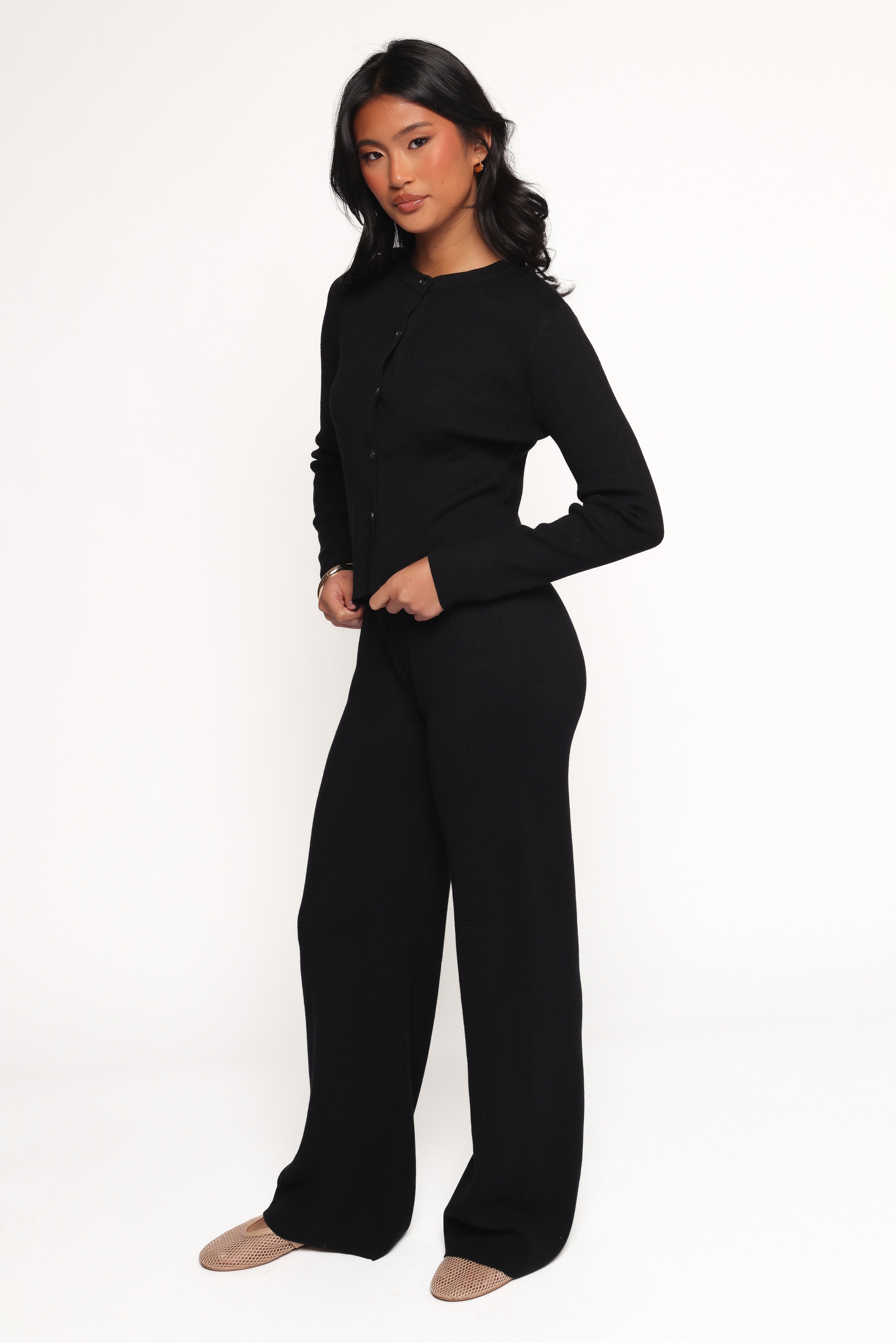 Elliot Knitted Pant Set - Black
