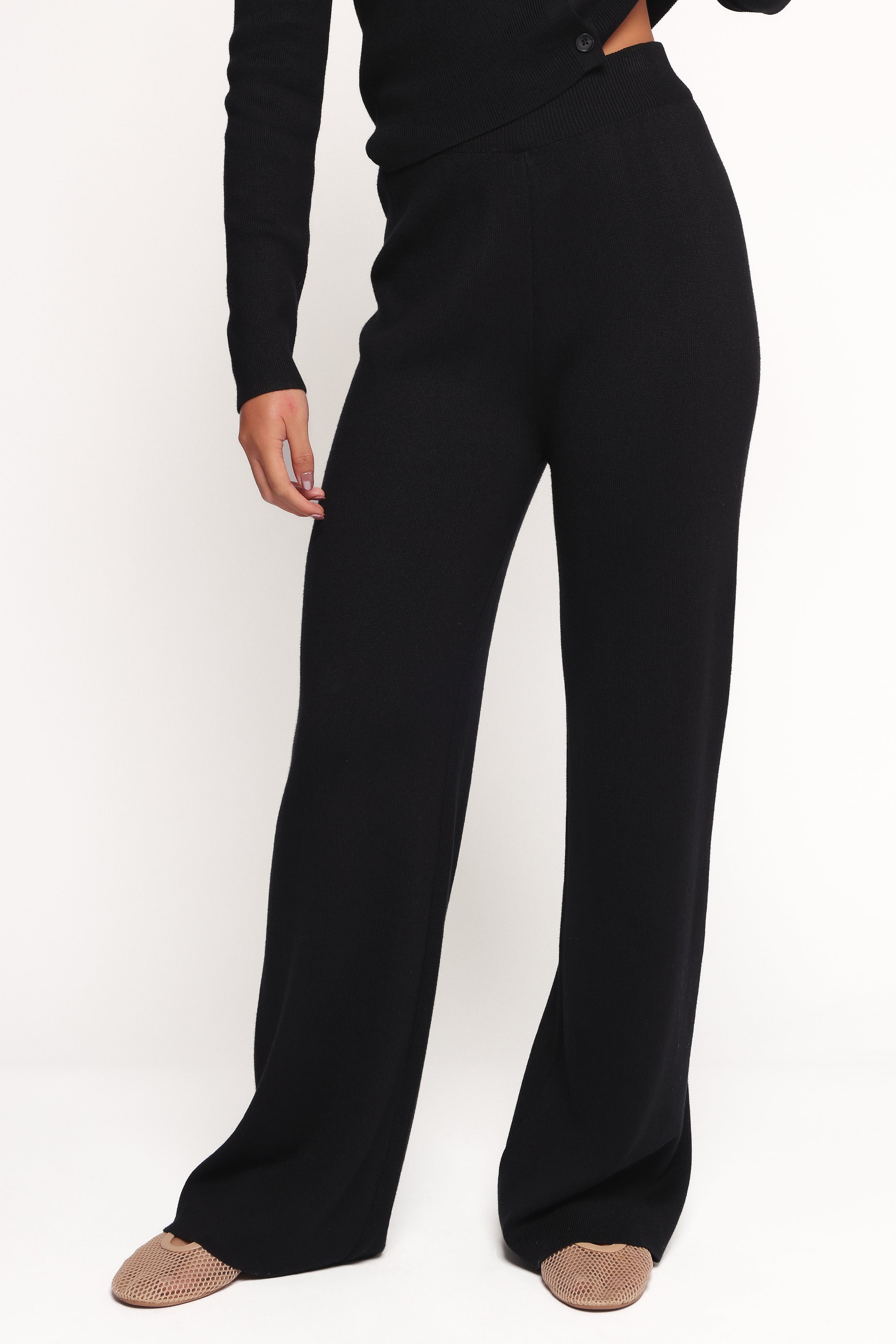 Elliot Knitted Pant Set - Black