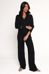 Elliot Knitted Pant Set - Black