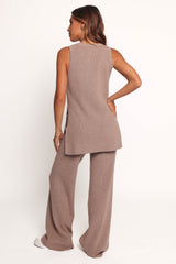 Ellory Knitted Pant Set - Taupe Marle