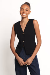Everlee Knit Vest Top - Black