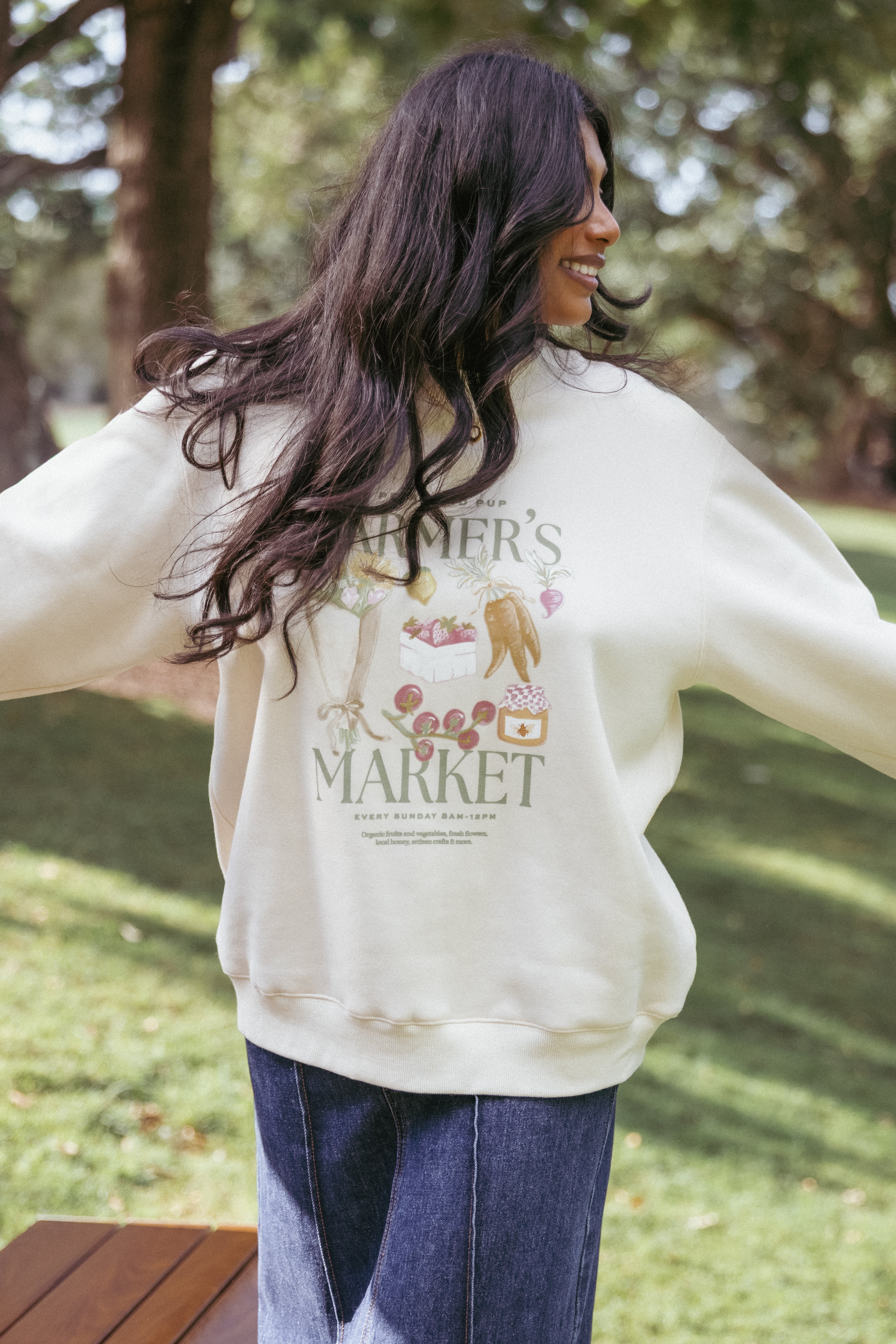 Farmers Market Sweatshirt - Cream