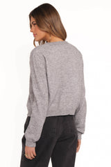 Fauna Tonal Floral Cardigan - Heather Grey