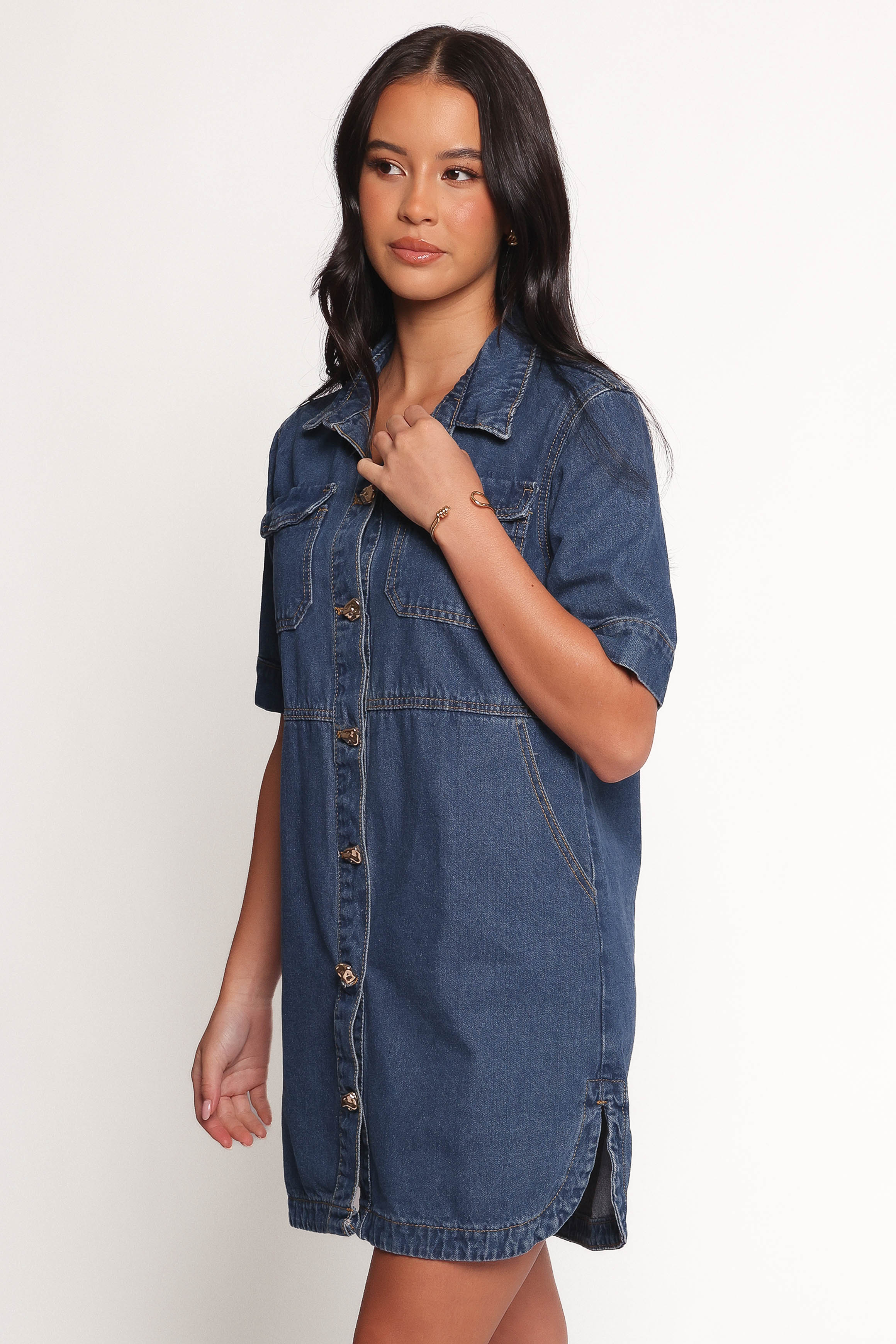 Fleming Shirt Mini Dress - Denim
