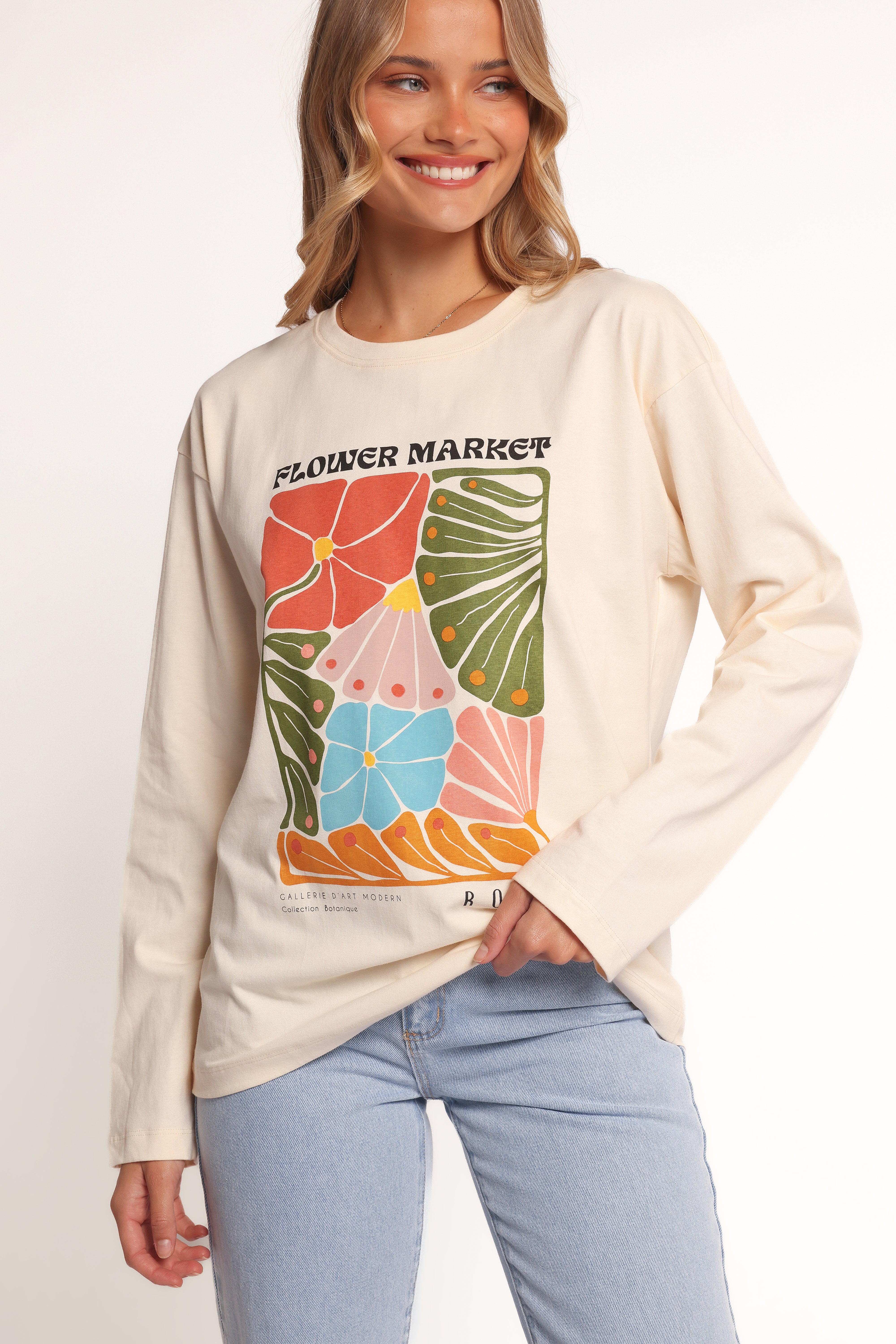 Flower Market Long Sleeve Tee - Cream