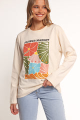 Flower Market Long Sleeve Tee - Cream