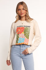 Flower Market Long Sleeve Tee - Cream