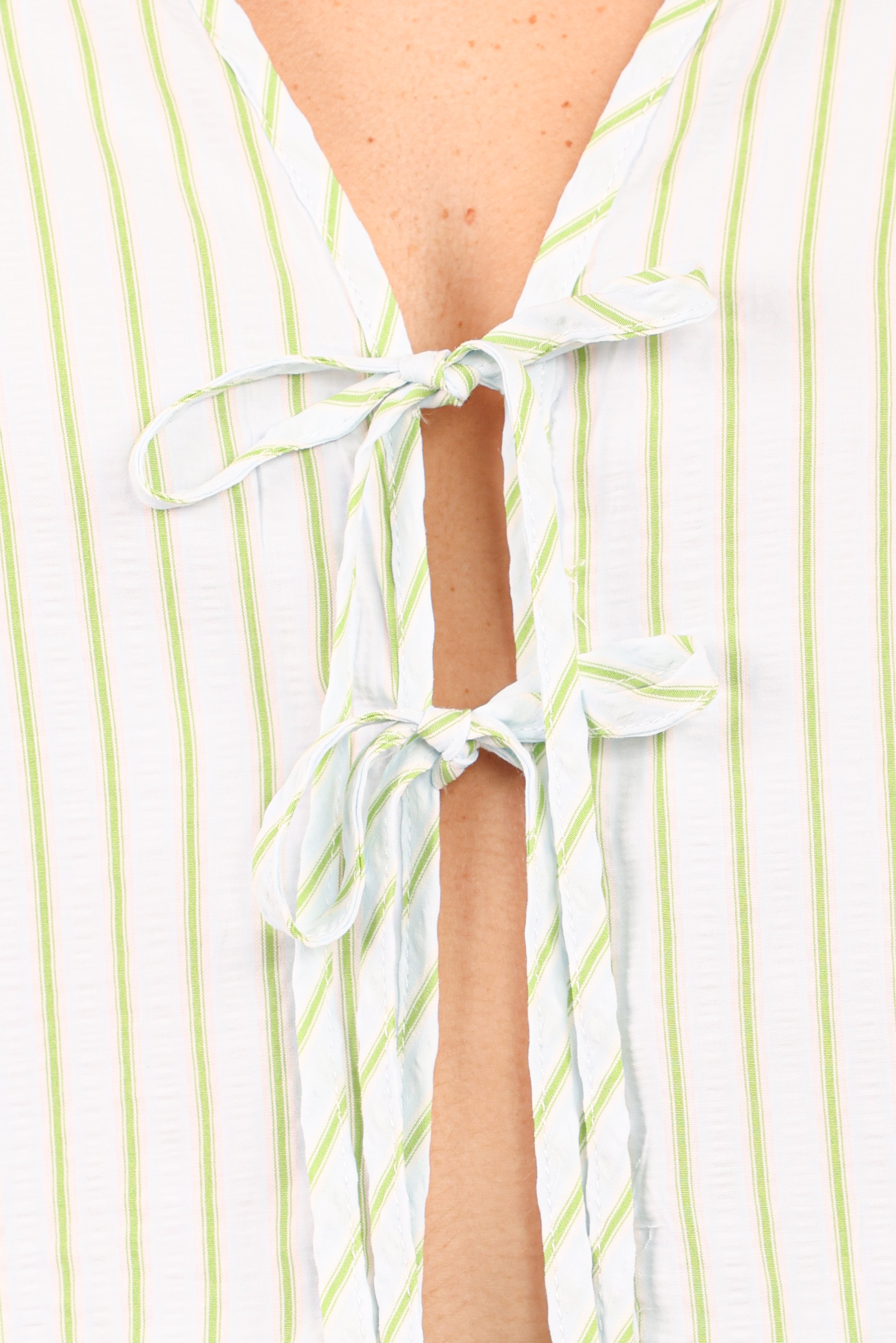 Flynn Short Set - Green Blue Stripe