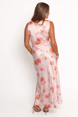 Frayla Halter Midi Dress - Pink Floral