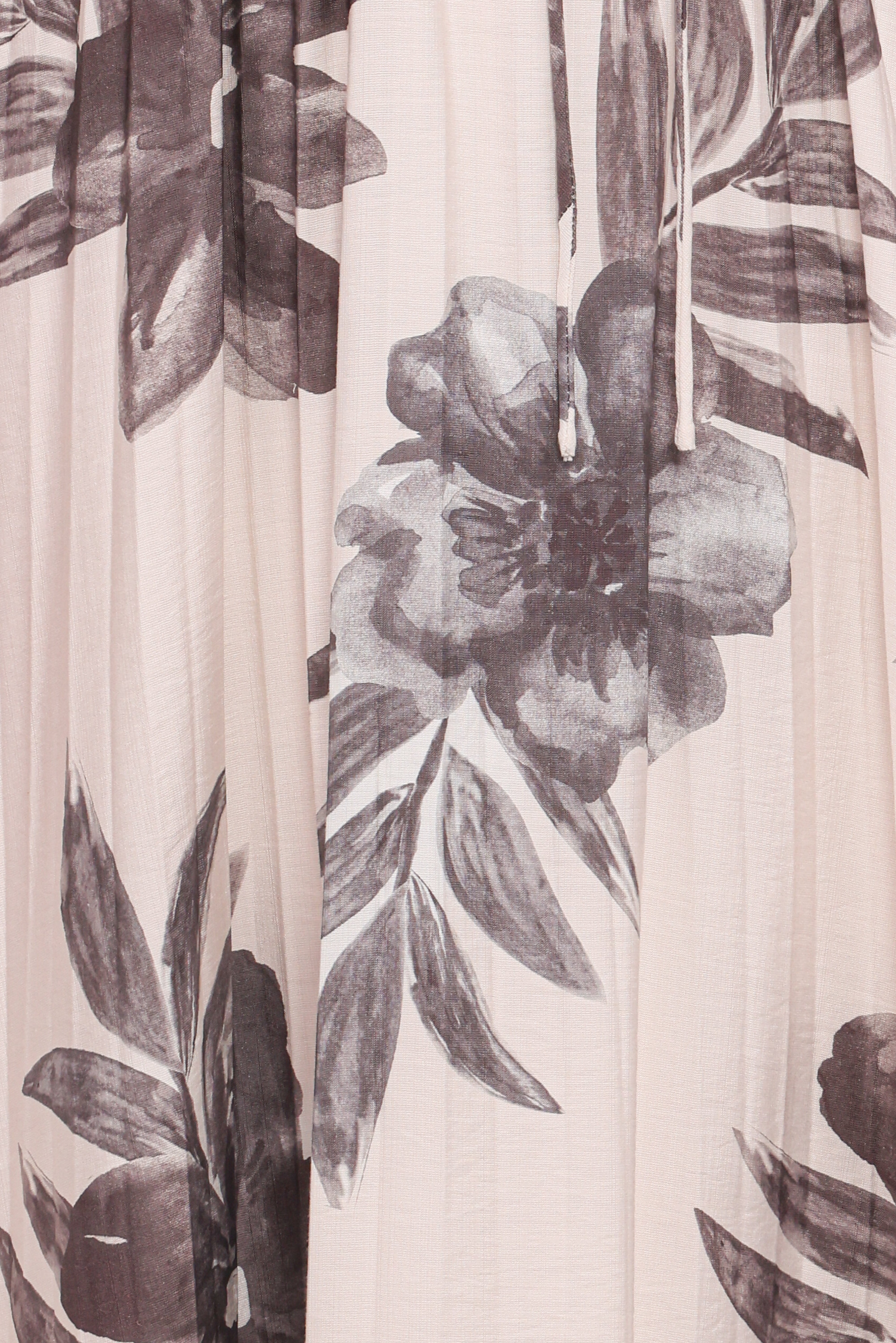 Grainne Long Sleeve Midi Dress - Black/White Floral