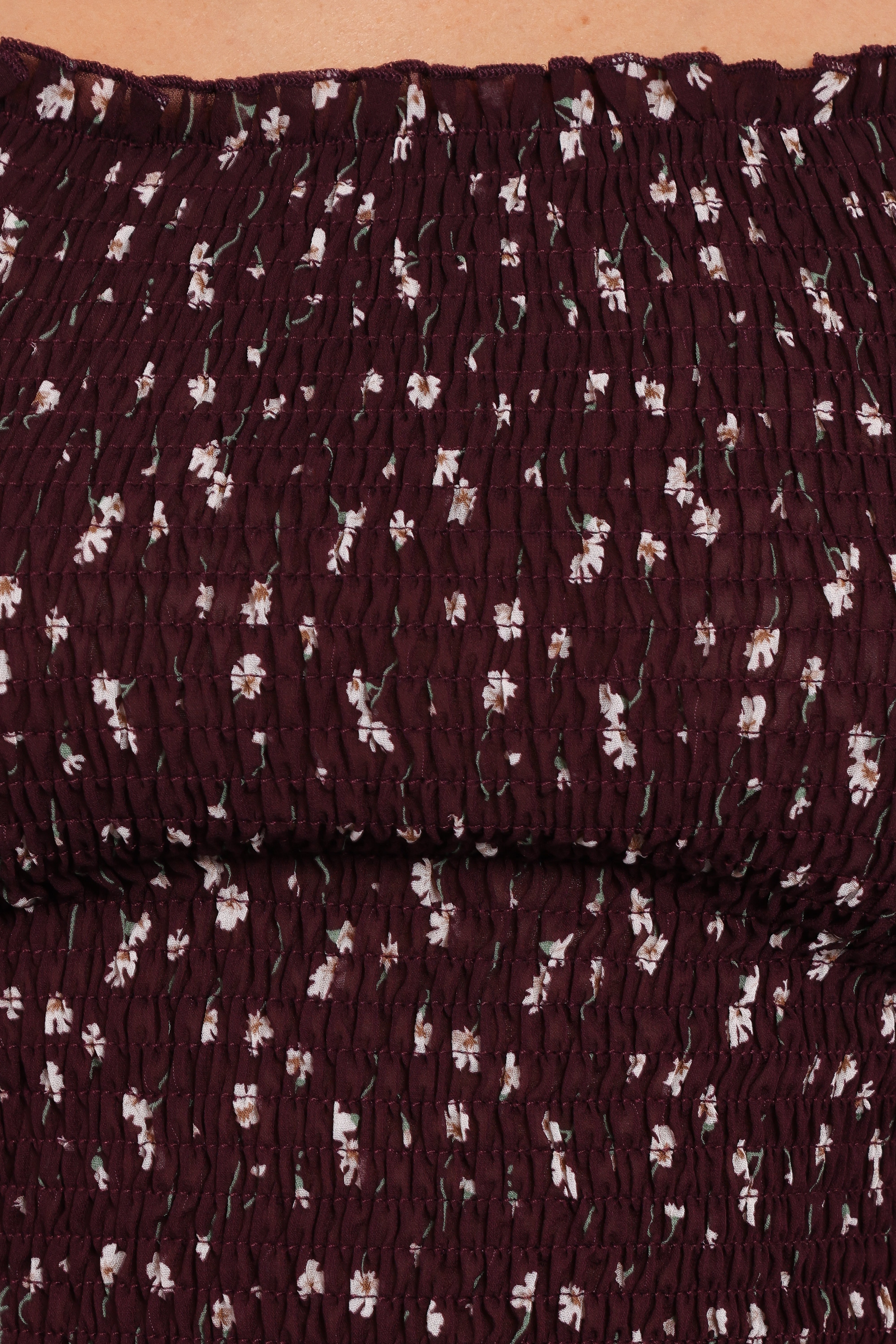 Greta Top - Burgundy Floral
