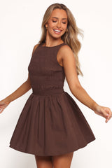 Harrison Mini Dress - Chocolate Brown
