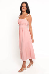 Henley Midi Dress - Pink