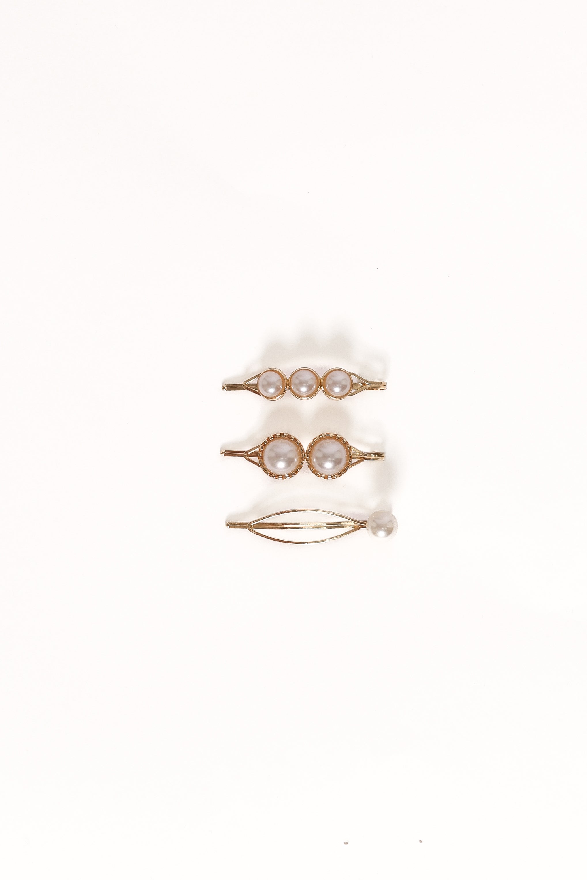 Henrietta Hair Clip Set - Gold/Pearl