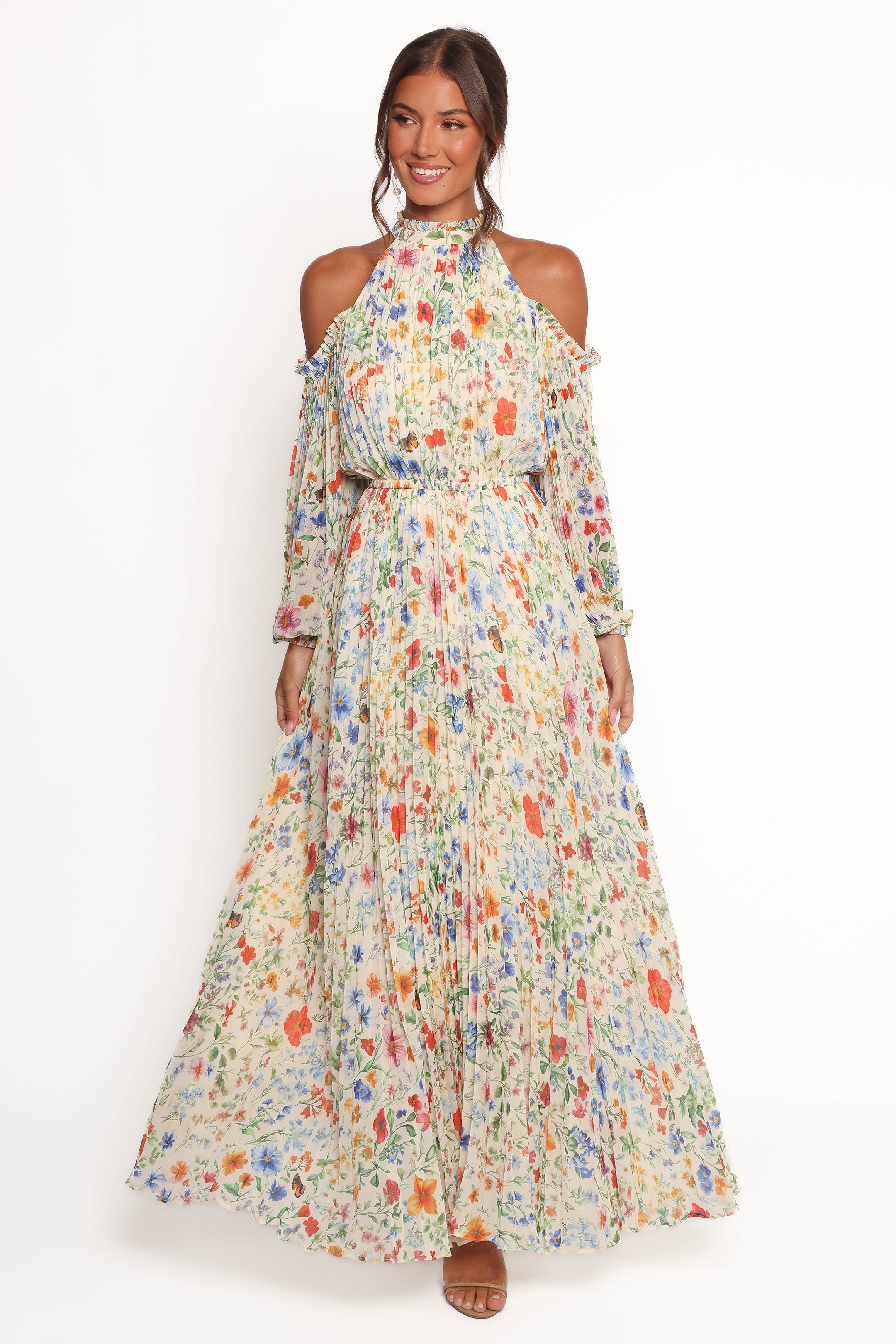 Hilary Pleated Maxi Dress - Garden Floral