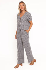 Hilda Pant Set - Black Gingham