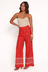 Ilara Pant - Red Floral