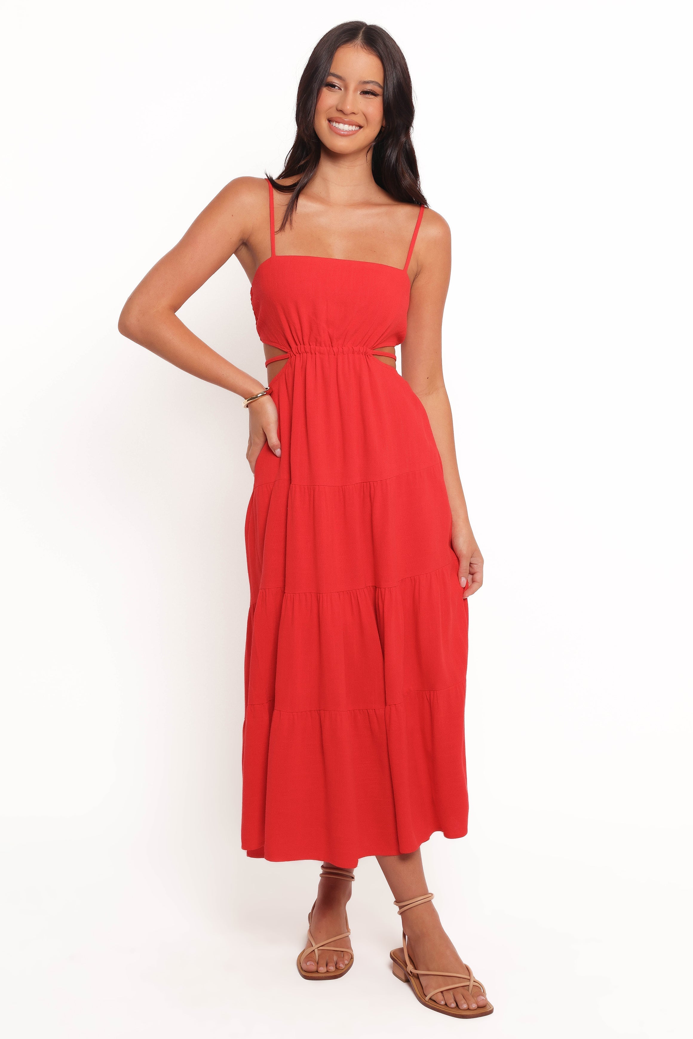 Indra Midi Dress - Red