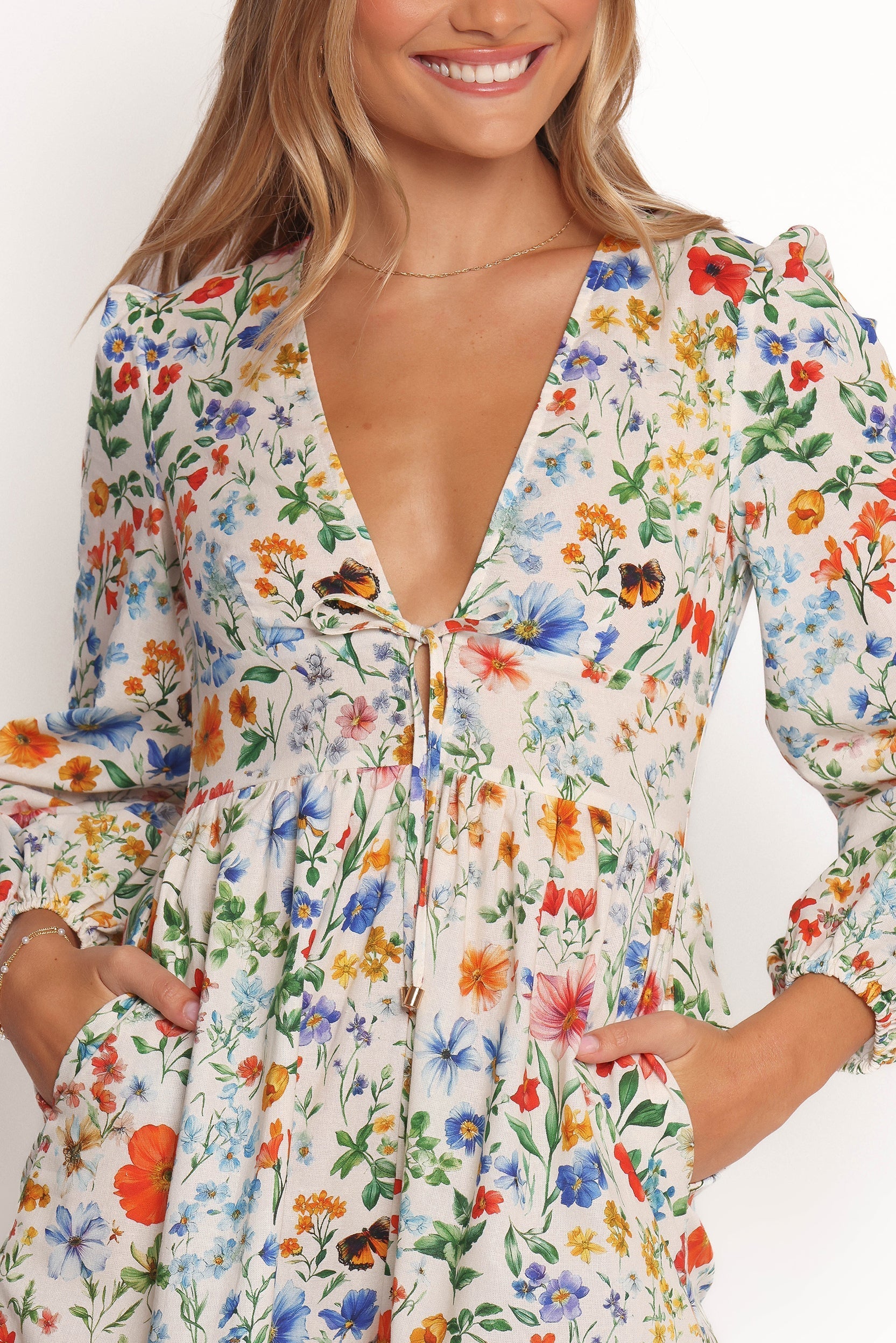 Irisa Long Sleeve Romper - Garden Floral
