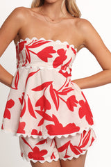 Ives Strapless Short Set - Red