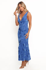 Izzy Midi Dress - Blue Floral