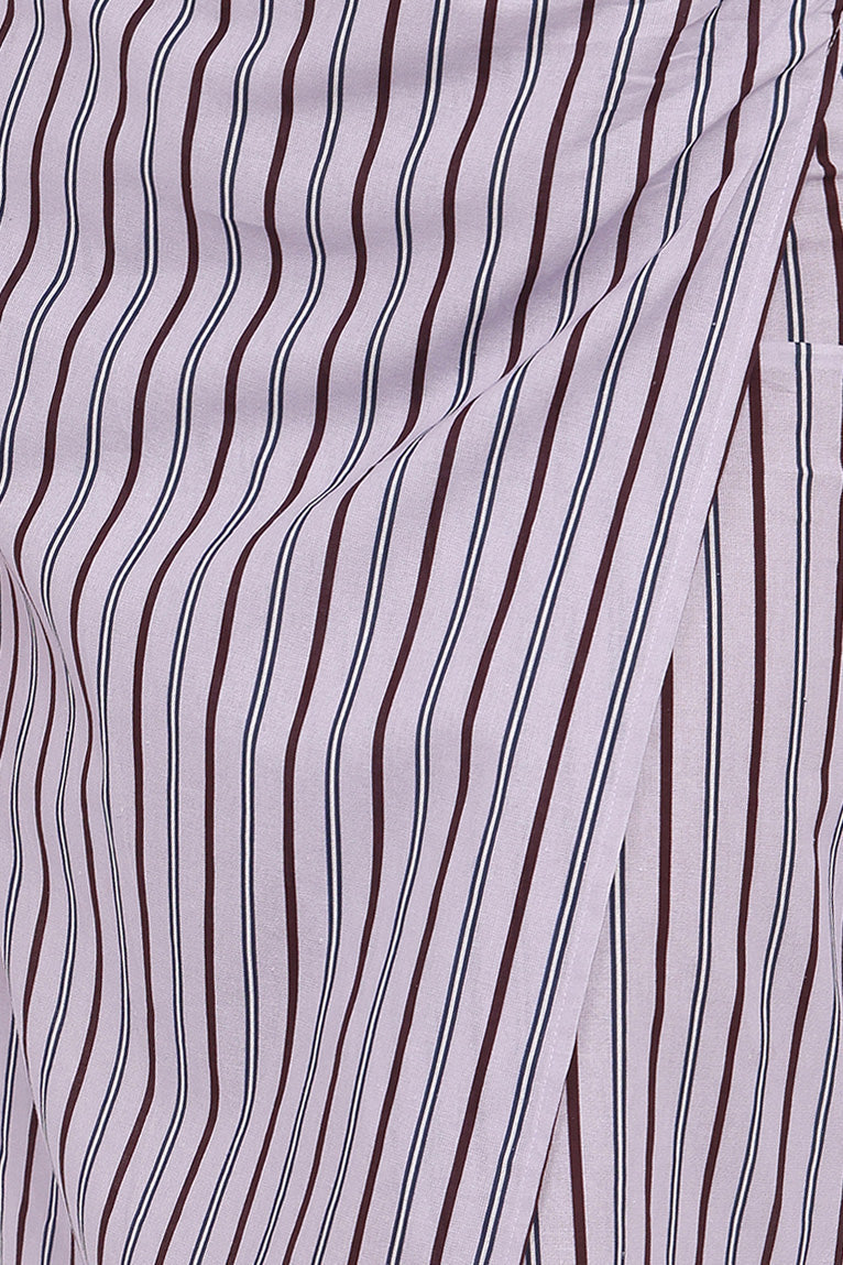 Jacey Wrap Midi Skirt - Midnight Stripe