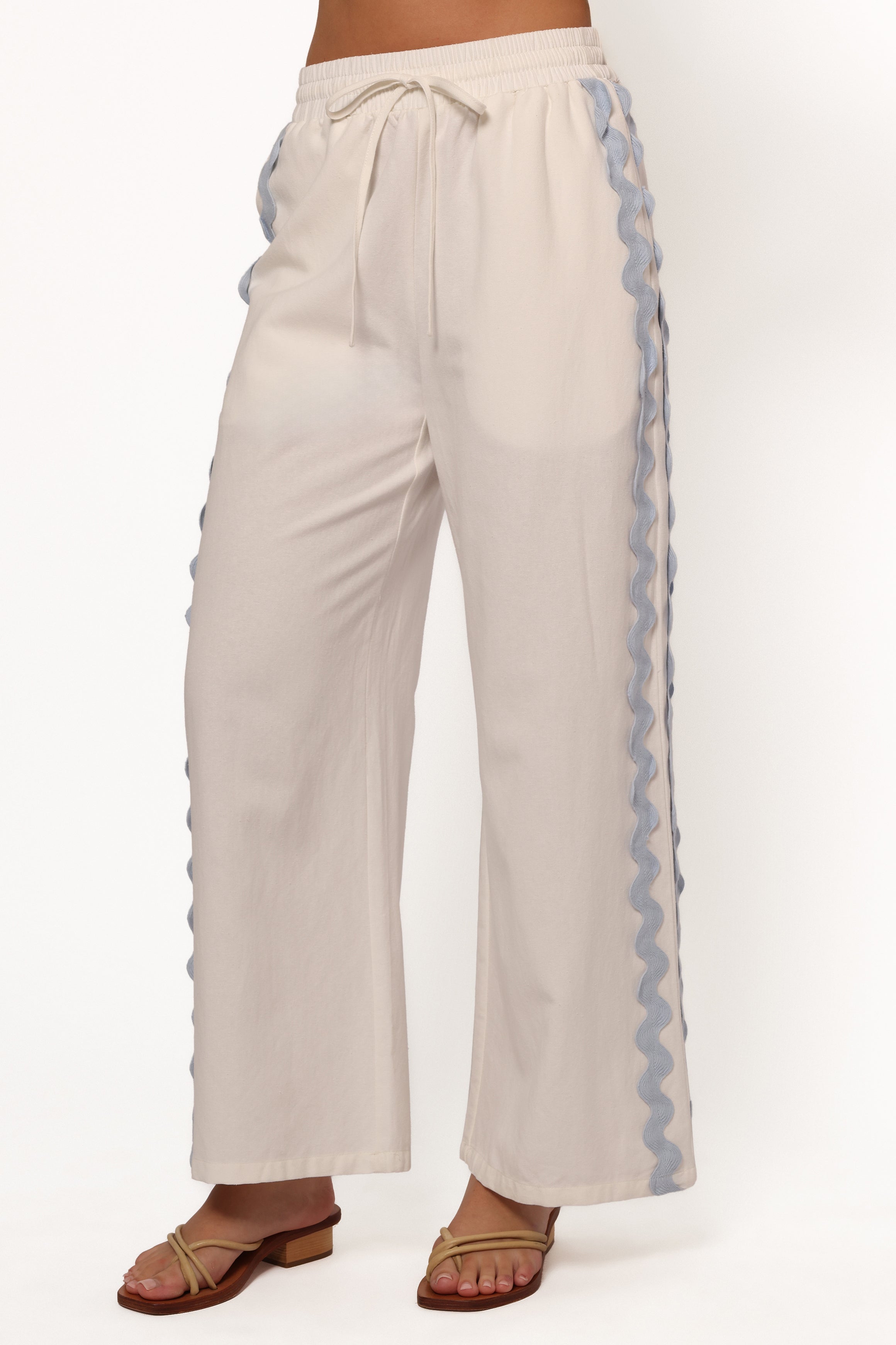 Jasinta Pants - Cream Blue