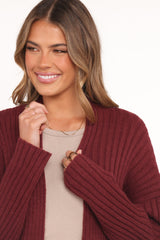 Jasmia Long Cardigan - Wine