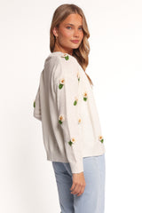 Jazzie Ditsy Flower Cardigan - White