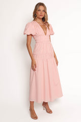 Joedy Puff Sleeve Midi Dress - Pale Pink