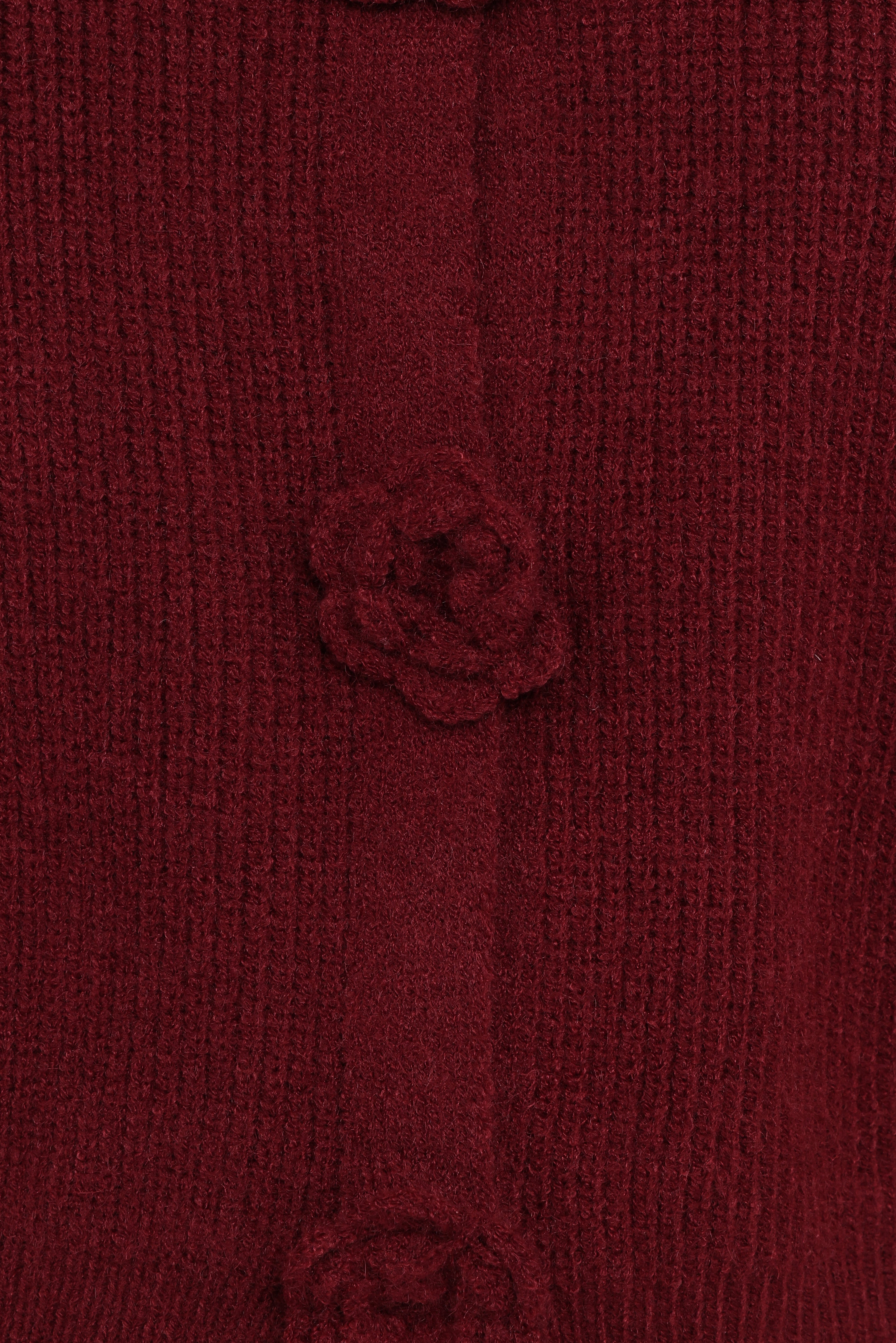 Jones Rosette Cardigan - Burgundy