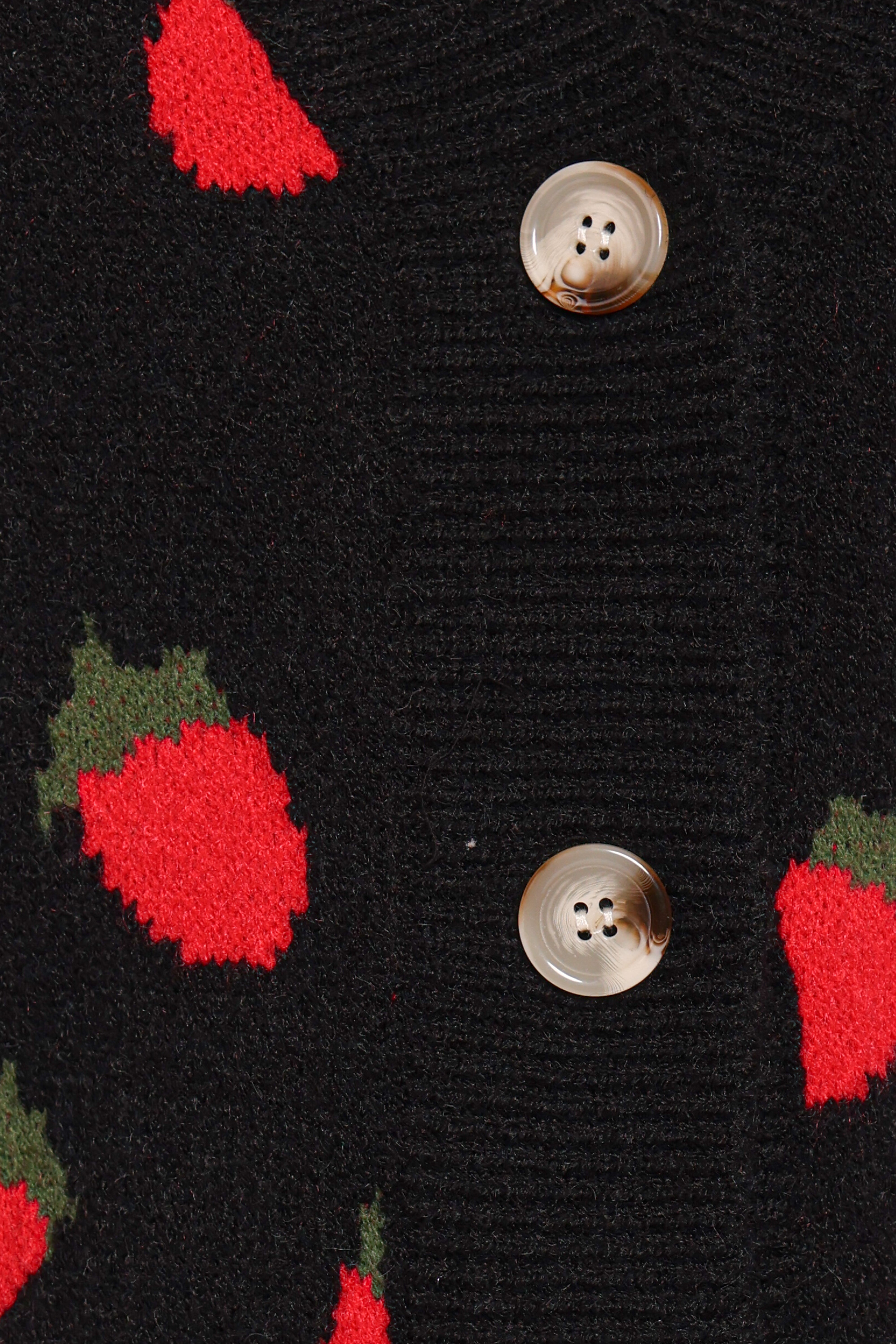 Judson Strawberry Knit Cardigan - Black